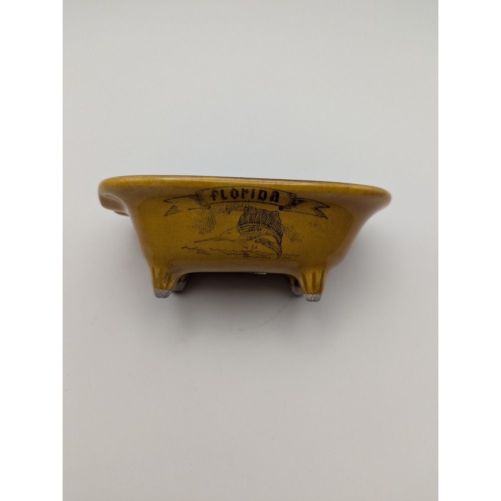 Vintage Florida Souvenir Clawfoot Bathtub Ashtray‎ Trinket Dish Ceramic Japan - Picture 6 of 8